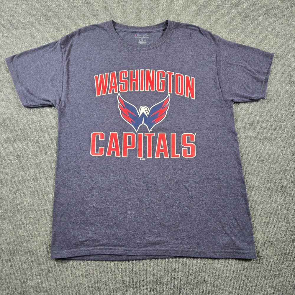 Champion Washington Capitals NHL T-Shirt Mens Medium Grey Heather Graphic Tee